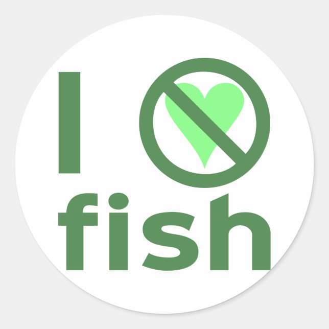 I Hate Fish Classic Round Sticker (Front)