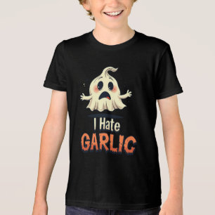 I Hate Garlic Ghost - Funny Halloween Garlic Hater Tri-Blend Shirt