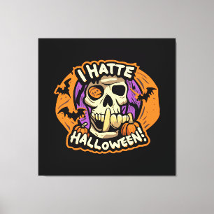 i hate halloween canvas print