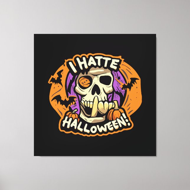 i hate halloween canvas print (Front)