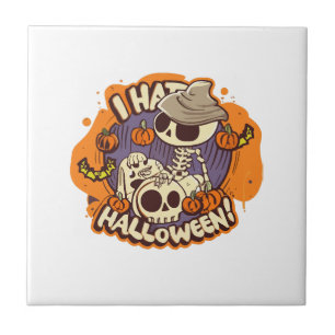 i hate halloween tile