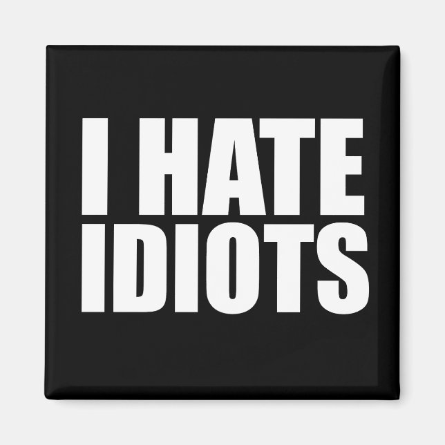 I hate idiots magnet (Front)