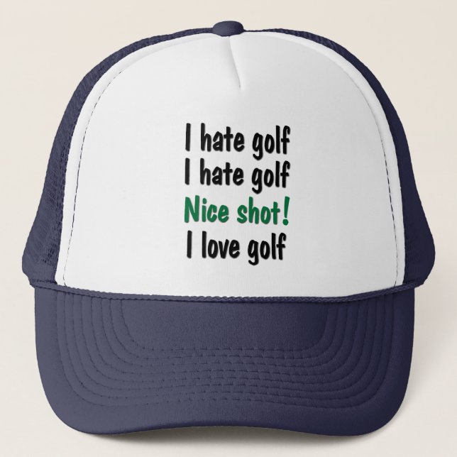 I Hate - Love Golf Trucker Hat (Front)