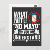 I hate Mayo - Mayonnaise Restaurant Foodie Jokes Postcard (Front/Back)