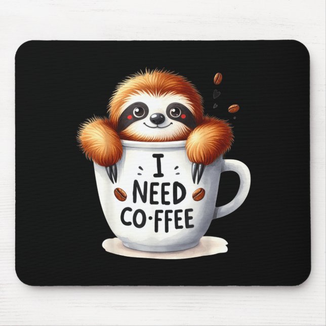I hate mondays cute sleepy sloth pillow quote  mouse pad (Front)