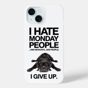 I Hate Mondays Lazy Dog Funny Design iPhone 15 Case