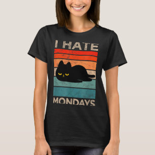 I Hate Mondays Retro Cat – Funny Lazy Cat T-Shirt