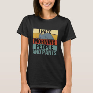 I Hate Morning People And Pants   Elephant Retro T-Shirt