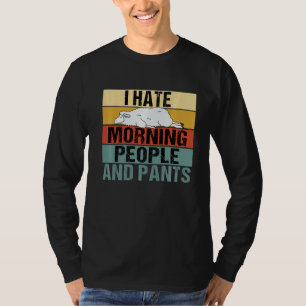 I Hate Morning People And Pants Sheep Retro T-Shirt