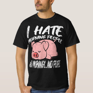 I Hate Morning People Lazy Animal T-Shirt