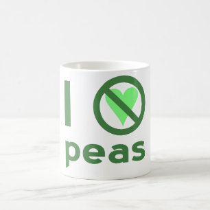 I Hate Peas Green Text Coffee Mug