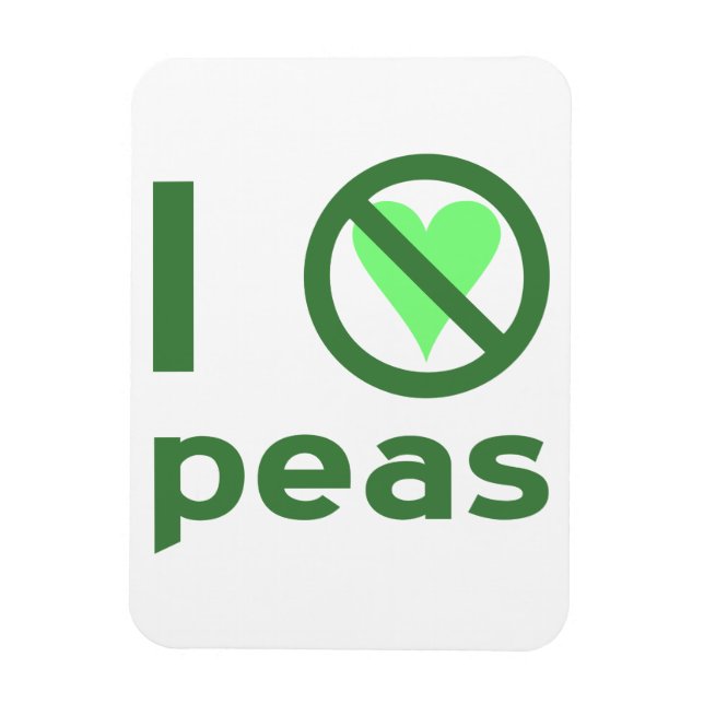I Hate Peas Green Text Magnet (Vertical)