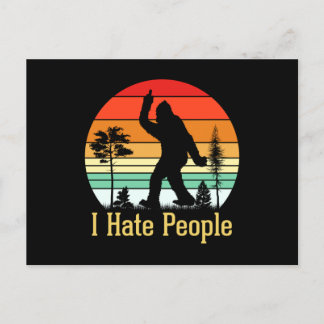 I Hate People | Bigfoot Retro Postcard