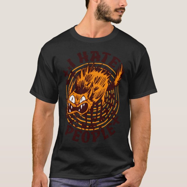 i hate people cat T-Shirt (Front)
