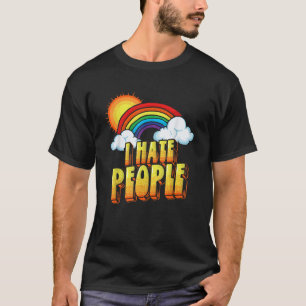 I Hate People Funny Antisocial Distressed Vintage  T-Shirt