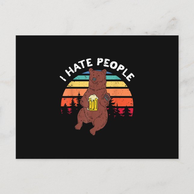I Hate People - Funny Camping Trekking Outdoor Postcard (Front)