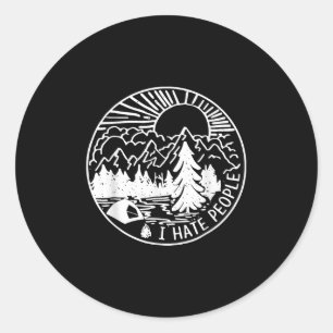 I Hate People I Love Camping Classic Round Sticker