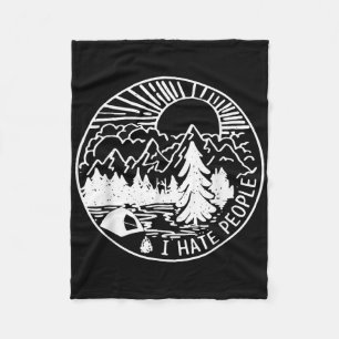 I Hate People I Love Camping Fleece Blanket