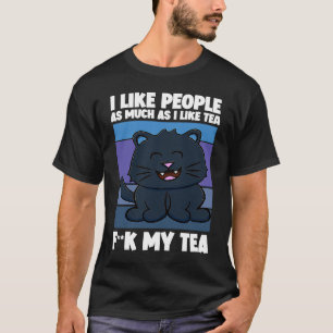 I Hate People I love Cats Retro Black Cat T-Shirt