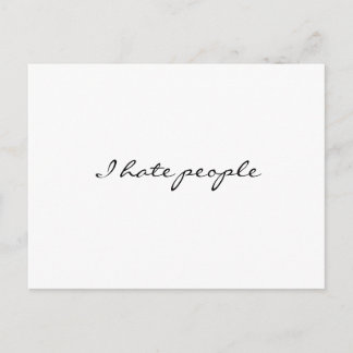 I hate people postcard