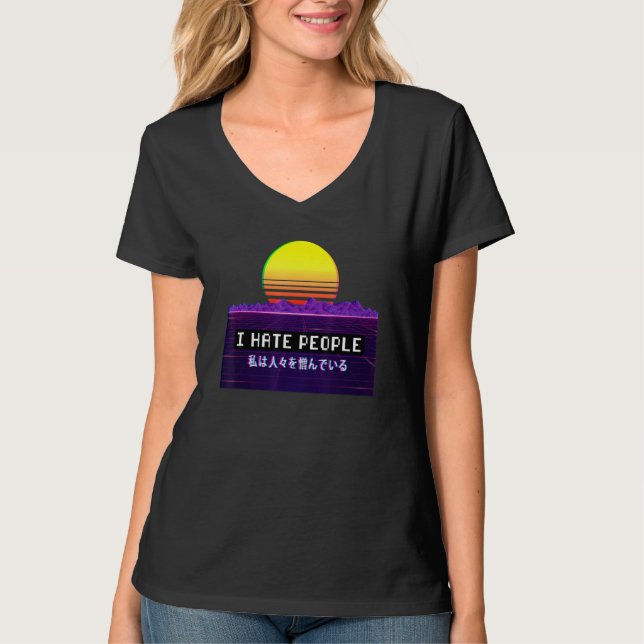 I hate people Vaporwave Aesthetic Aesthetic T-Shirt (Front)