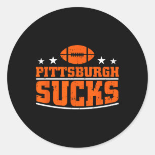 I Hate Pittsburgh Design Men Women Funny Pittsburg Classic Round Sticker
