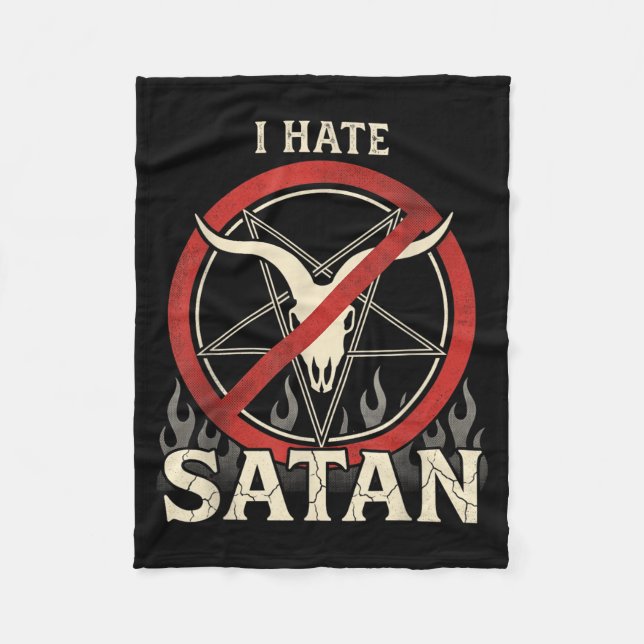 I Hate Satan Fleece Blanket (Front)