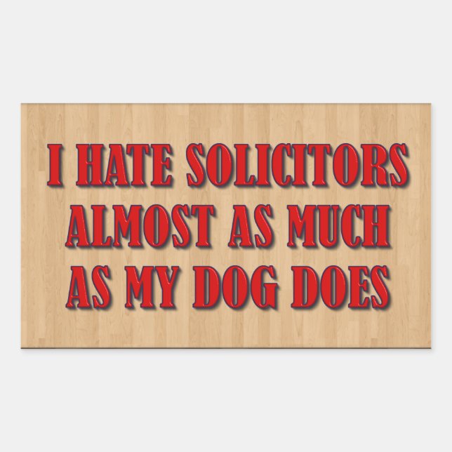 I Hate Solicitors Rectangular Sticker (Front)