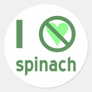 I Hate Spinach No Love Classic Round Sticker