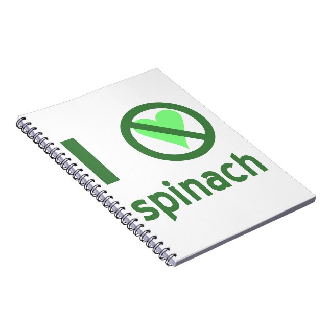 I Hate Spinach No Love Spiral Notebook (Right Side)