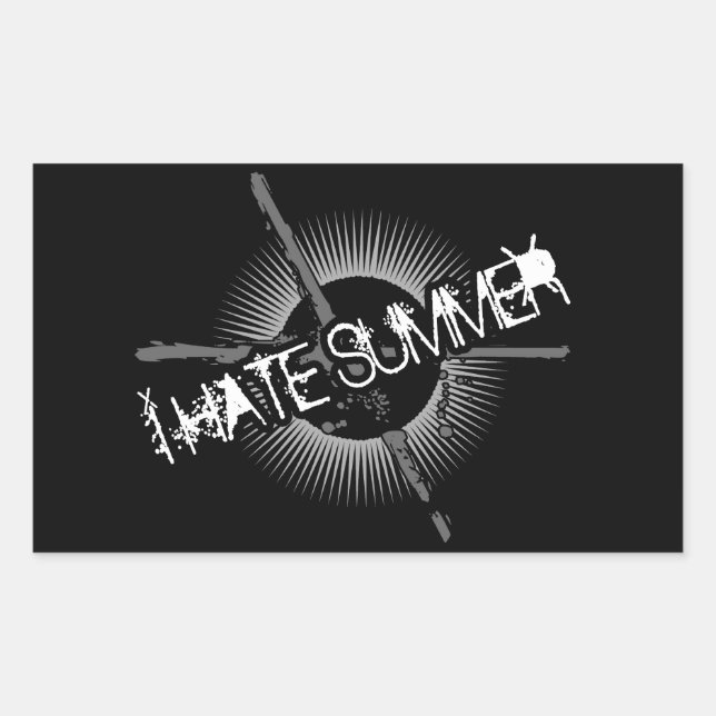 I Hate Summer Rectangular Sticker (Front)