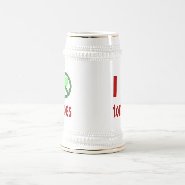 I Hate Tomatoes I No Love Tomatoes Beer Stein (Center)