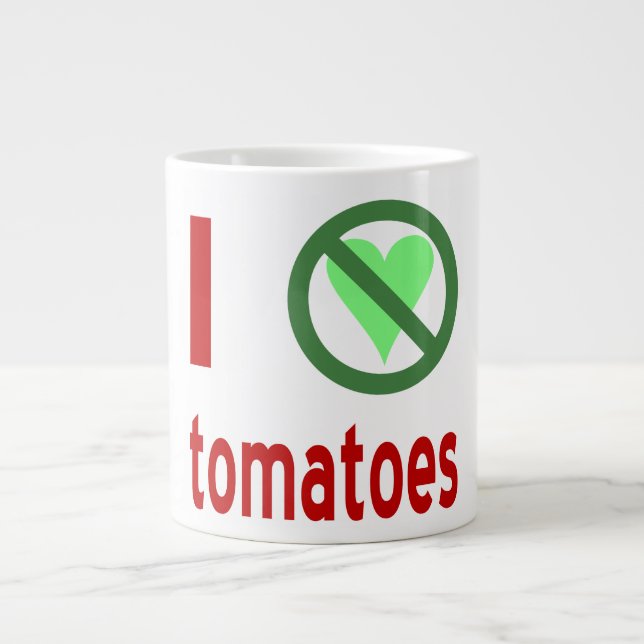 I Hate Tomatoes No Love Large Coffee Mug (Front)