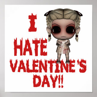 i hate valentines day emo punk girl poster