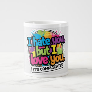I Hate You But I Love You Sticker Large Coffee Mug
