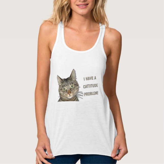 I have a cattitude problem! cute custom singlet (Front)