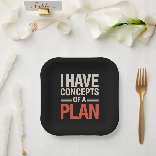I Have a Concept of a Plan  Paper Plate (Wedding)