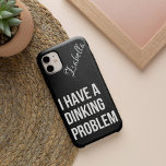 I Have a Dinking Problem | Funny Pickleball  Samsung Galaxy Case<br><div class="desc">I Have a Dinking Problem | Funny Pickleball saying. Fine black glitter background Samsung Galaxy S22 Case. Easy to change the name to your own or to that pickleball enthusiast in your life. Get ready to show off your love for pickleball (and your sense of humour) with this funny Pickleball...</div>