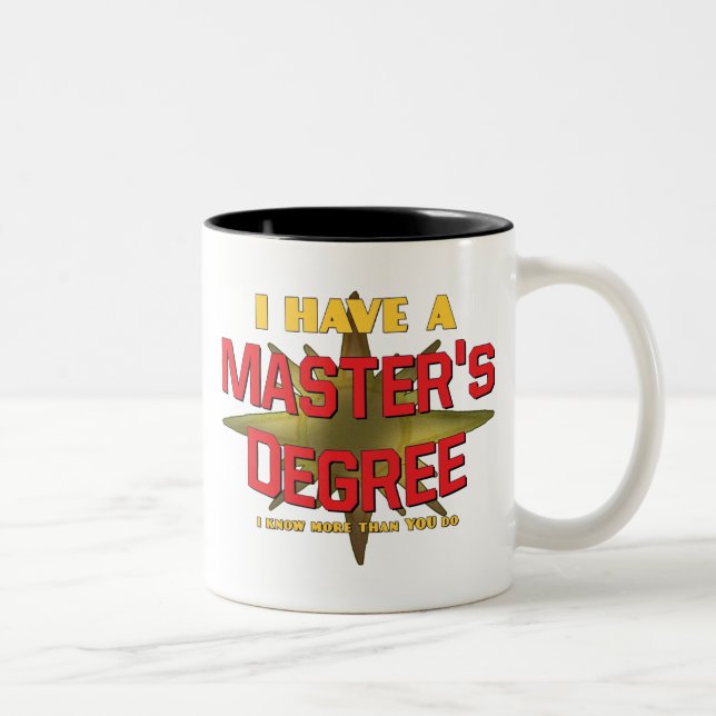 I Have a Master's Degree! Two-Tone Coffee Mug (Right)