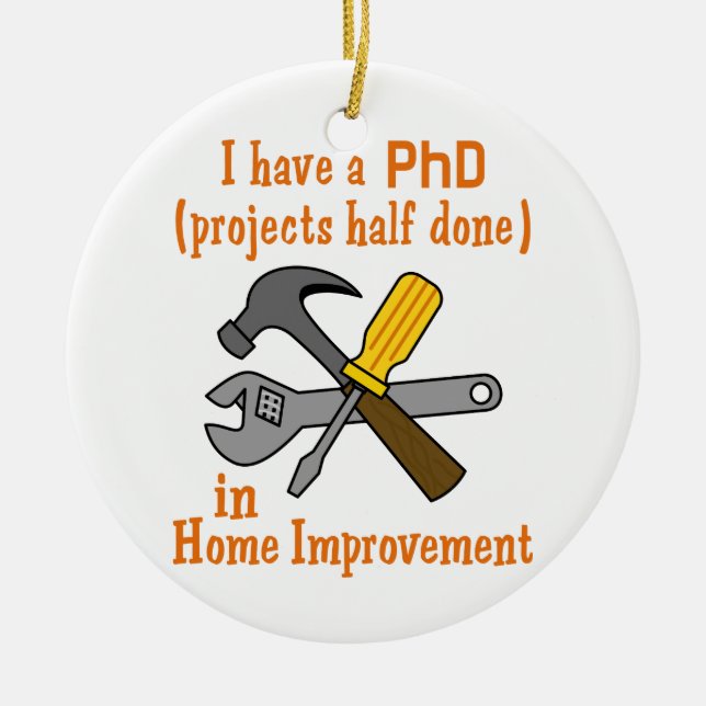 I Have a PHD Ceramic Tree Decoration (Front)