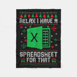 I Have A Spreadsheet For That Christmas Ugly Sweat Fleece Blanket