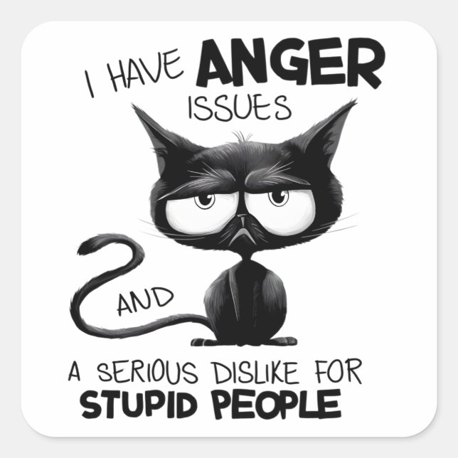 I Have Anger Issues for Cat Lover Gift  Square Sticker (Front)