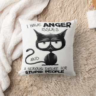 I Have Anger Issues Funny Cat Lover Gift Cushion