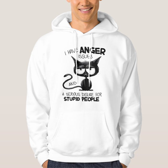 I Have Anger Issues Funny Cat Lover Gift  Hoodie (Front)