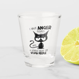 I Have Anger Issues Funny Cat Lover Gift  Shot Glass
