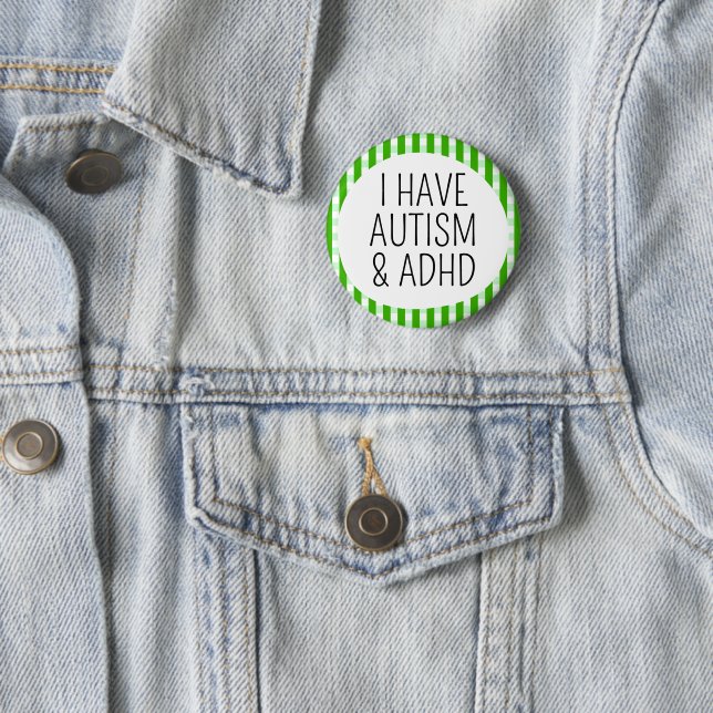 I have Autism and ADHD 6 Cm Round Badge (In Situ)