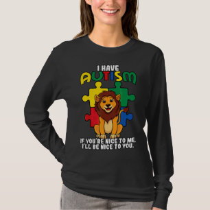 I Have Autism Puzzle Piece Lion Awareness Day Aspe T-Shirt