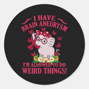 I Have Brain Aneurysm Awareness Month Support Grap Classic Round Sticker