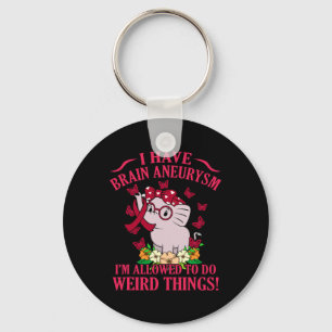 I Have Brain Aneurysm Awareness Month Support Grap Key Ring