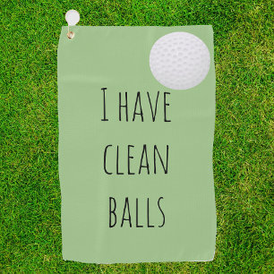 I Have Clean Balls Gift  Funny Humour Golf Towel